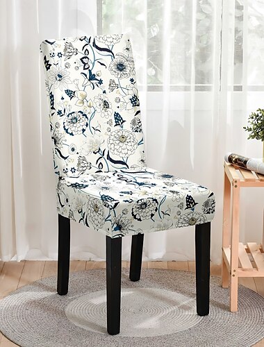  housse de chaise de salle à manger extensible à motif floral housse de chaise de salle à manger à dossier haut élastique housses pour chaises de salle à manger avec motif floral facile à installer et à retirer protège contre les déversements et les taches