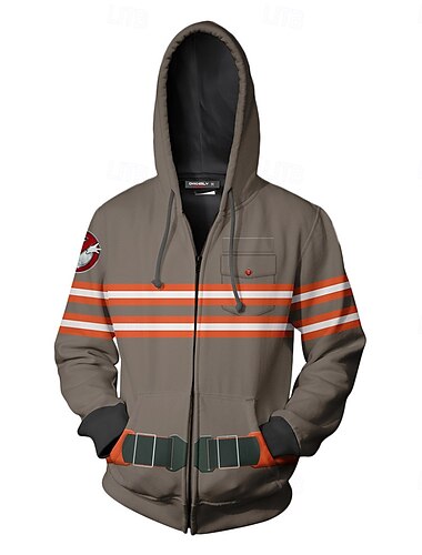  Ghostbusters Μπουφάν Zip-Up Hoodie Στάμπα 3D Μπροστινή τσέπη Γραφικό Για Για Ζευγάρια Ανδρικά Γυναικεία Ενηλίκων Μασκάρεμα 3D εκτύπωση Πάρτι Καθημερινά