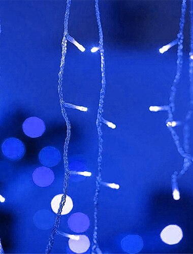  LED-Eiszapfen-Lichterkette, Weihnachtsvorhangbeleuchtung, 3,5 m, 5 m, 216 LEDs für Weihnachten, Neujahr, Fenster, Weihnachtsfeier, bunte Dekoration, AC 220 V, 230 V, 240 V, EU-Stecker