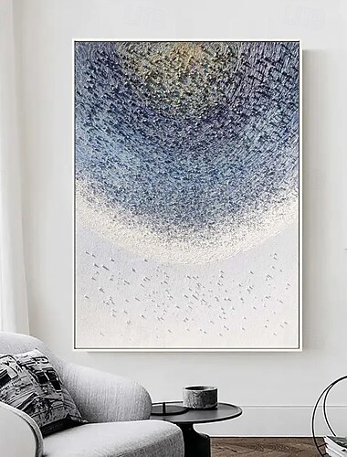  handgefertigte abstrakte blaue Gemälde auf Leinwand handgefertigtes reich strukturiertes Acrylgemälde moderne Wandkunst handgemaltes Kunstwerk Folie grünes Ölgemälde für Wohnzimmer Büro Wanddekoration