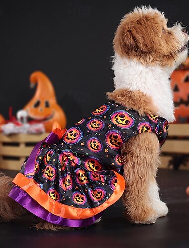  Chien Costumes d'Halloween Costume de chien Potiron Le style mignon Doux Halloween Carnaval Soirée  Tenues De Vêtements Pour Chiots Pour Chiens