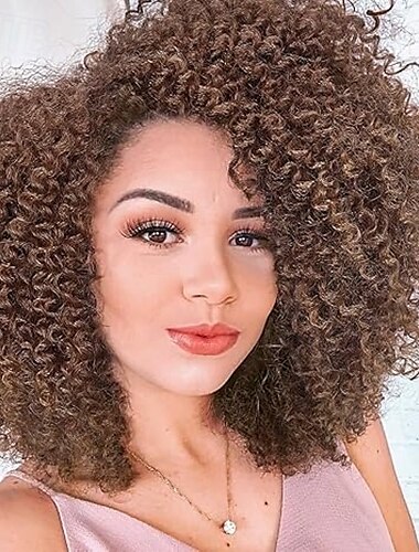  Kurze, verworrene, lockige Perücken mit Seitenscheitel, Afro-Lockenperücke für schwarze Frauen, herausdrehbare synthetische Afroamerikanerperücken