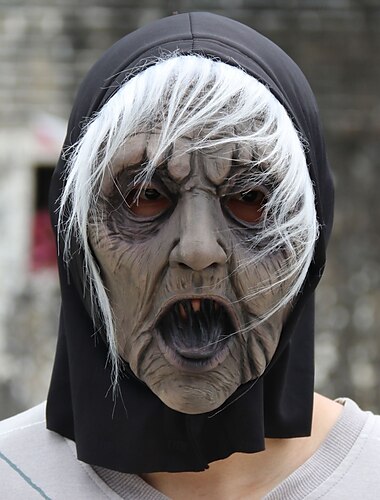  Halloween Hexenmaske Halloween Requisiten Erwachsene Männer Frauen Unisex Horror Gruselige Kostüme Halloween Karneval Einfaches Karnevalskostüm für Walpurgisnacht