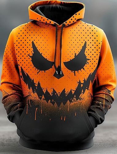  Kürbis Herrenmode Komfort Farbe Sweatshirts 3D Druck Hoodie Halloween Hoodies orange mit Kapuze