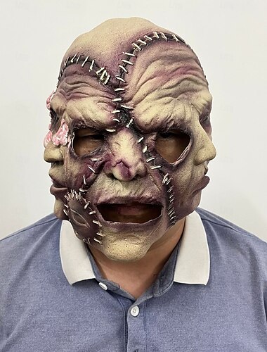  Halloween Zombie Uccisore Maschera Testa completa Per adulto Per uomo Costume spaventoso Prestazioni Feste Halloween Carnevale Costume di Carnevale facile