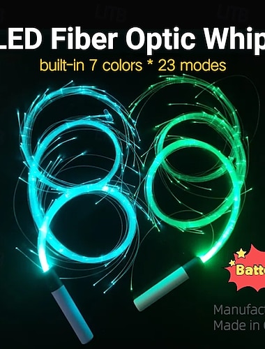  カラフルな LED ダンス フラッシュ 光ファイバー ホイップ 夜景 クリスマス 雰囲気 小道具 360 度回転ダンス ホイップ