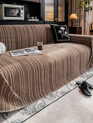  Chenille-Sofabezug, Fleece-gefüttert, Jacquard, dicke, universelle Sofa-Handtuchdecke – weicher und luxuriöser Stoff – elegantes Jacquard-Muster – verschönert und schützt Ihr Sofa – für alle