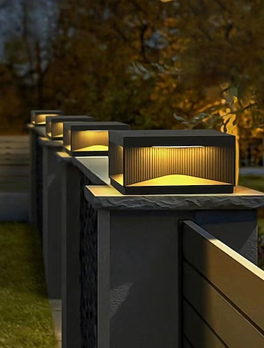  Luces LED para postes de exterior, blanco cálido, 20/30/40 cm, estilo nórdico, luces de columna para exteriores, luces para tapa de poste de cerca, impermeables ip54 para cubierta, adecuadas para