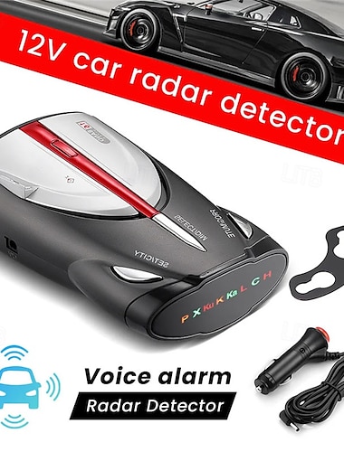  Detector de radar para coche, ayuda a la conducción, detector de velocidad del coche, alarma de velocidad del vehículo por voz, detección de 360 grados