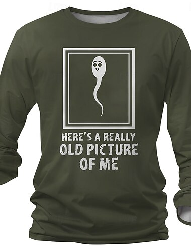  Pánský dospělý humor vtipné tričko Henley s dlouhým rukávem 3D tisk crew neck tričko designer retro vintage street casual každodenní černé modré zelené oblečení na léto jaro a podzim S M L XL 2XL