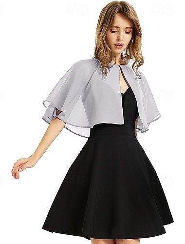  Weicher Chiffonschal für Damen, Wickelschal, Bolero, Shrug für Abendkleid, Hochzeit, Cape, Flapper-Überzug