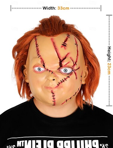  Chucky Maske Haloween Figuren Erwachsene Herren Damen Gruseliges Kostüm Halloween Karneval Einfaches Karnevalskostüm