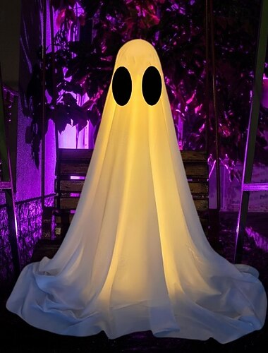  decorações de Halloween - decorações de Halloween ao ar livre - grandes fantasmas assustadores iluminados com 2 modos de luz LED - decoração de fantasmas assustadores em pé para festa em casa,