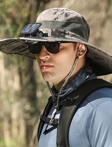  Hombre Gorro para el Sol Sombrero Bob Sombrero boonie Impermeable Protección UV Transpirable para Pesca Playa Camping / Senderismo / Espeleología Color Camuflaje Poliéster Verano Primavera