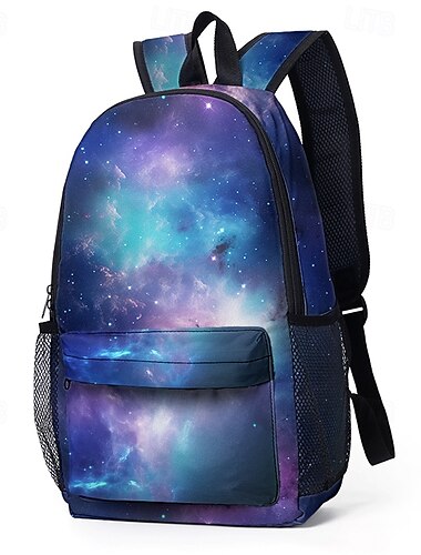  Zaino con stampa galassia per ragazze e adolescenti – zaino scolastico leggero e capiente con design a nebulosa cosmica, ideale per l'uso quotidiano e per il ritorno a scuola