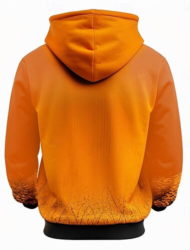  Dynia Męskie Moda Druk 3D Bluza z Kapturem Halloween Z kapturem Pomarańczowy Kaptur Kieszeń Druk 3D Jesień Zima Projektant Bluza z kapturem