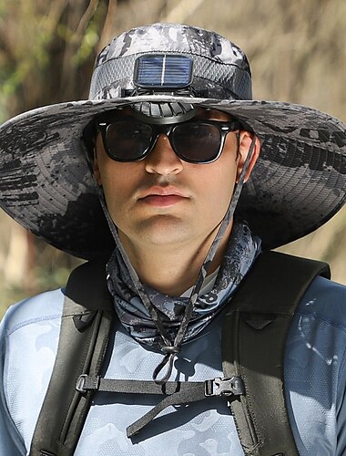  Herren Sonnenhut Eimerhut Boonie-Hut Wasserdicht UV Schutz Atmungsaktiv für Angeln Strand Camping / Wandern / Höhlenforschung Tarnung Polyester Sommer Frühling