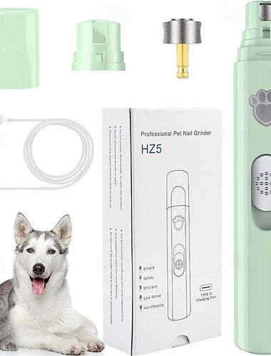  Nagelschleifer für Hunde, wiederaufladbarer Nagelschneider mit 2 Geschwindigkeiten für große &Upgrade für kleine Hunde, professionelle elektrische Pfotenpflege für Haustiere, leises