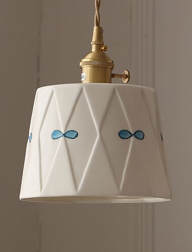  lampada a sospensione a led bianco caldo 10/50cm 1/3-luce lampada a sospensione in ceramica stile industriale paralume e27 vite apparecchi di illuminazione a soffitto camera da letto sala da pranzo