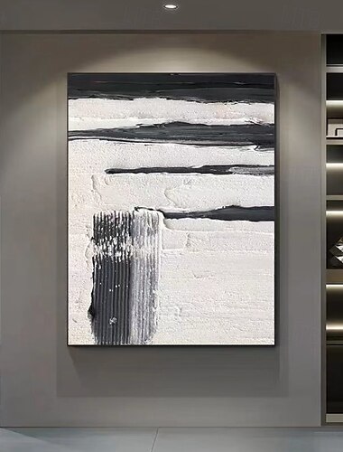  3d svart vit oljemålning handgjord beige wabi sabi oljemålning handmålad väggkonst svart beige målning stor handmålad svart målning väggkonst beige texturerad oljemålning väggkonst dekor