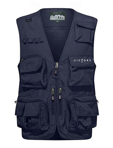  Herren Mit Buchstaben bedruckt Weste Angelweste Weste für Wanderer Taktisch Praktisch Abnehmbar Brautkleider schlicht Sports Outdoor Angeln Fotografie Gitter Seitentaschen Schnell Trocknend Herbst