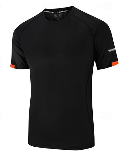 Herren T-Shirt Kurzarm Rundhalsausschnitt T-Shirt Muskelshirt Kurzarmhemd Außen Schnelltrocknend Training Weich Schweißableitend Polyester Schwarz Weiß Marinenblau Fitnessstudio Klettern Camping