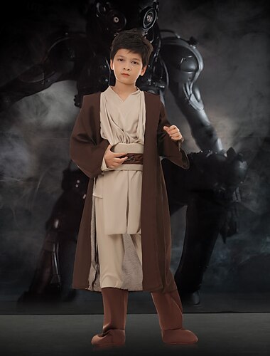  Obi wan kenobi Anakin Skywalker Jedi Knight Cosplay-kostym Kläder Film- och TV-kostymer Pojkar Barn Fest / afton Maskerad Lätt karnevalsdräkt