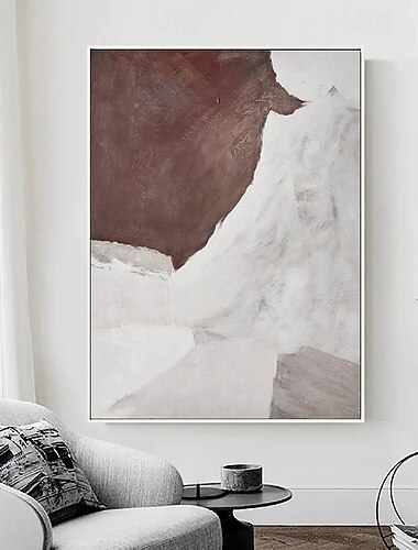 رسمت باليد مجردة النفط اللوحة الرمادية البيج البني اللوحة البني wabi sabi عمل فني محكم النفط اللوحة البيج النفط اللوحة البني مجردة النفط اللوحة قماش الفن الحديث الأفقي ديكور الفن