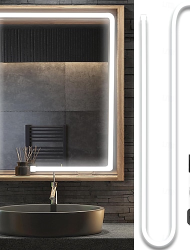  Lumière de miroir de maquillage à LED de style Hollywood Lumière de maquillage 6,5-16 pieds/6000k/3000k Adaptateur 12v à intensité variable/Bande lumineuse pour miroirs de vanité et de salle de bain
