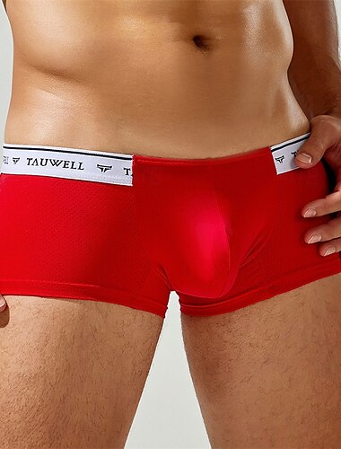  Herren 1 pc Unterwäsche Boxer Boxer-Shorts Patchwork Nylon Atmungsaktiv Weich Komfortabel Farbblock Mittlere Hüfthöhe Schwarz Weiß