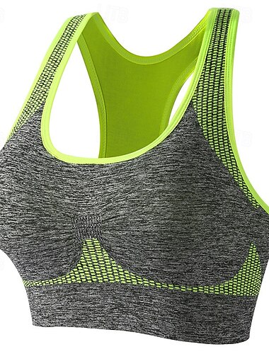  Damen Leichte Unterstützung Sport Bustier bh Sport-BH Bustier Ringer-Rücken-Kleid Drahtlos BH-Oberteil Gefüttert Fitness Freizeit Sport Laufen Atmungsaktiv Leichtgewichtig Weich Blau Dunkelgrau Purpur