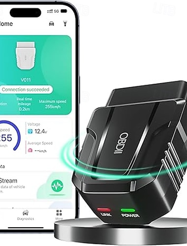  сканер obd2, Bluetooth, беспроводной автоматический диагностический сканер для iOS  & Android для теста производительности Bluetooth 5.4 проверка автомобиля двигатель считыватель кодов автомобиля