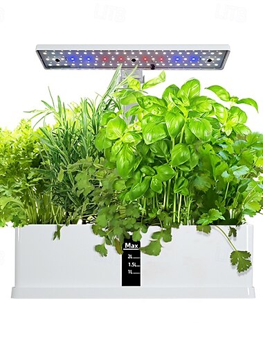  Système de culture hydroponique intelligent, kit de jardin d'herbes aromatiques d'intérieur, 9 dosettes, synchronisation automatique avec lampes de culture à LED réglables en hauteur de 15 W,
