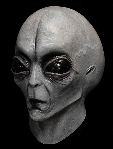  Extraterrestre Máscara Accesorios de Halloween Máscara realista Adulto Hombre Mujer Disfraz de miedo Víspera de Todos los Santos Carnaval Disfraz de carnaval fácil