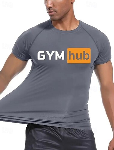  Herren Funktionsshirt Athletisches Hemd Fitnessstudio-Shirt Fitness Shirt Kurzarm T-Shirt Casual Athlässigkeit Atmungsaktiv Schnelltrocknend Hohe Dehnung Fitnesstraining Laufen Gehen Sportbekleidung