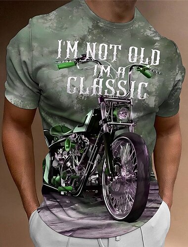  Herren Grafik Motorrad T Shirt Motorrad-T-Shirt Kurzarm T-Shirt 3D-Druck Rundhalsausschnitt Hemd Vintage Mode Designer Outdoor Täglich Sport 1 2 3 Frühling & Sommer Bekleidung S M L XL 2XL 3XL