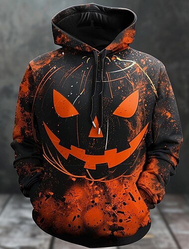  dynia męska moda komfort kolor bluzy 3d nadruk bluza z kapturem halloween bluzy z kapturem pomarańczowy kaptur