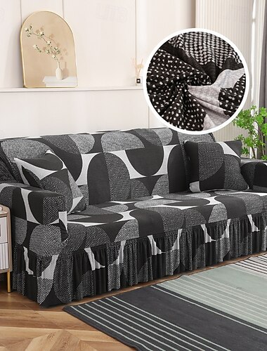  schlichte, modische Sofabezüge im elastischen Rockstil für das Wohnzimmer, Stretch-Schonbezug für Sessel, Couchbezug, Ecksofa-Schutz in L-Form