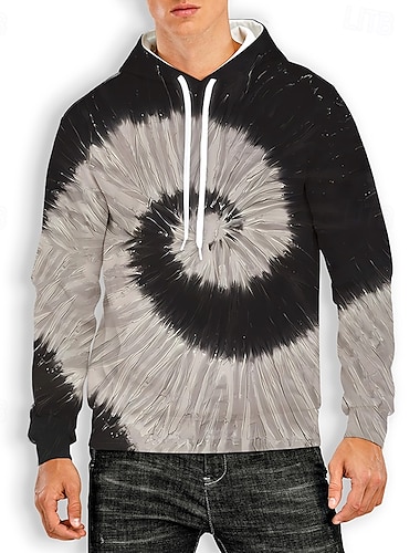  Hippie Kapuzenshirt Pullover 3D Tie Dye Print Retro-Jahrgang 1980er 1970er Für Herren Erwachsene Maskerade 3D-Druck Casual