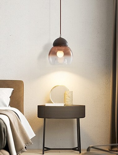  led κρεμαστό φωτιστικό 3χρωμη πηγή φωτός 15cm 1-φωτός γυαλί mid αιώνα στρογγυλό κρεμαστό φωτιστικό vintage βιομηχανικό φωτιστικό για κουζίνα νησίδα τραπεζαρία μπαρ εστιατόριο 110-240v
