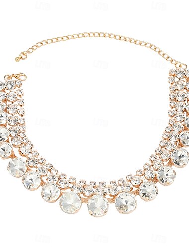  Brautschmuck-Sets 1 Set Zirkon Strass 1 Halskette Ohrringe Damen Elegant Modisch Niedlich Layer-Look Blume Oval Schmuck-Set Für Hochzeit Party Casual