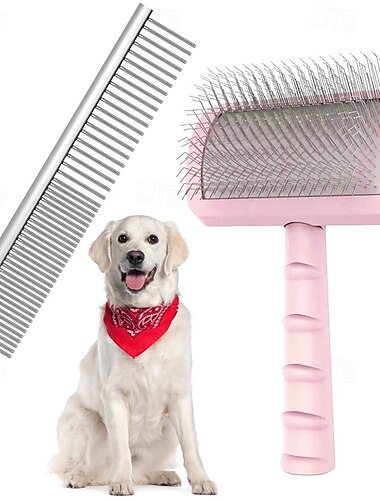  große feste Zupfbürste &Wertset für Haustierkamm, extra lange Zupfbürste mit Stiften für Goldendoodle-Hunde, Drahtbürste zur Fellpflege großer Hunde und zur Entfernung von Haaren, entfernt lange und