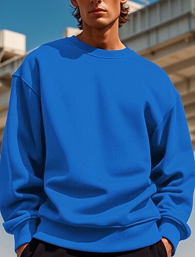  Per uomo Maglia Nero Bianco Giallo Rosso Blu marino Girocollo Semplice Patchwork Sport & Outdoor Quotidiano Ferie Poliestere Streetwear Essenziale Casual Primavera & Autunno Abbigliamento Felpe con