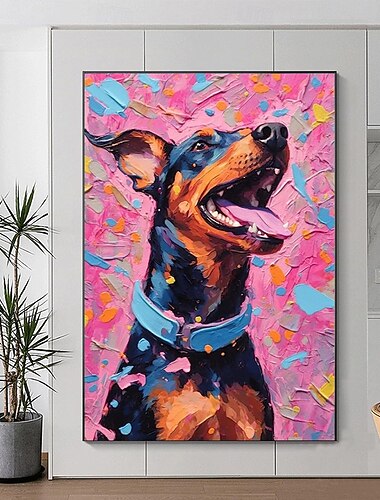  håndlagde oljemalerier lerret veggkunst dekorasjon moderne dyr abstrakt farget hund for hjemmeinnredning rullet rammeløst ustrukket maleri