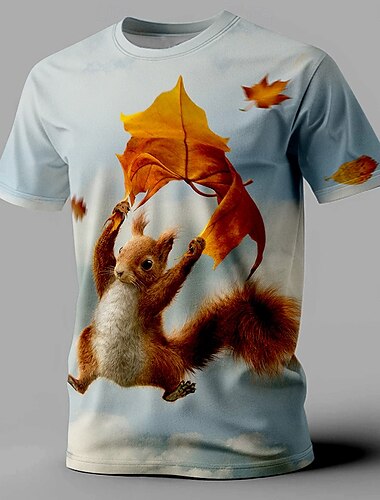  Herren Tier Lustig T Shirt Kurzarm T-Shirt 3D-Druck Rundhalsausschnitt Hemd Retro Vintage Brautkleider schlicht Streetstyle Sports Outdoor Festtage Ausgehen Weiß Frühling Sommer Bekleidung S M L XL