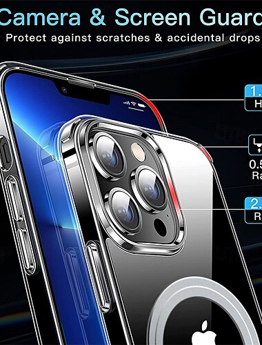  Handy Hülle Handyhüllen Für iPhone 16 Pro Max Plus iPhone 15 14 Pro Max Plus iPhone 13 Pro Max Rückseite Unterstützt kabelloses Laden Stoßresistent TPU PC
