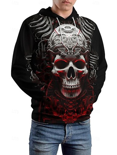  Herren Modisch 3D-Druck Hoodie Sweatshirt Kapuze Urlaub Strassenmode Hoodies Schwarz Langarm Mit Kapuze Print Winter Frühling & Herbst Designer Kapuzenpullover