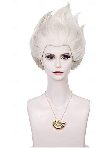  2 Tone Gray Cosplay Wig for Wicked Undersea Witch Cosplay for Women Carnival Costume Crazy Wig Hair (Only Wigs) Halloween Wigs