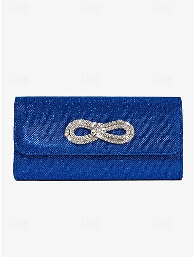  elegante schwarze Abendclutch für Damen mit Strassschleife und Kettenriemen, perfekt für Hochzeiten und besondere Anlässe