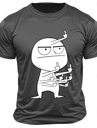  Herren Lustig Humor T Shirt T-Shirt 100% Baumwolle Kurzarm Grafik Hemd Schwarz Weiß Dunkelgrau Bequemes T-Shirt Straße Sport im Freien Modedesigner-Kleidung